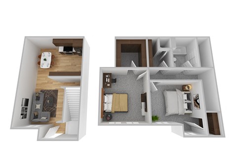 The Bristol Apartments 2 Bedroom 1 Bath Townhouse